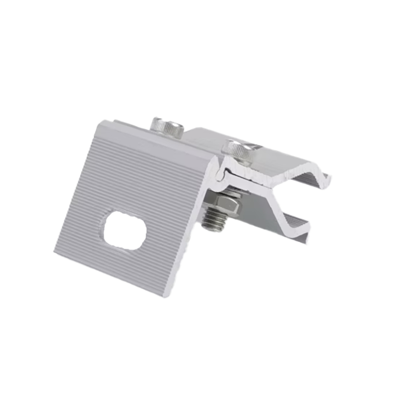 کلیمپ آلیومینیوم با بولت های دوگانه و دندان های ضد لغزشی برای محکم کردن سقف خورشیدی